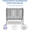 image:imageDelta Children Folding Portable Mini Baby Crib with 15inch Mattress  Greenguard Gold Certified WhiteGrey
