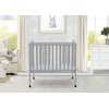 image:imageDelta Children Folding Portable Mini Baby Crib with 15inch Mattress  Greenguard Gold Certified WhiteGrey