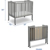 image:imageDelta Children Folding Portable Mini Baby Crib with 15inch Mattress  Greenguard Gold Certified WhiteGrey