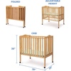 image:imageDelta Children Folding Portable Mini Baby Crib with 15inch Mattress  Greenguard Gold Certified WhiteNatural