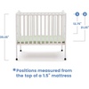 image:imageDelta Children Folding Portable Mini Baby Crib with 15inch Mattress  Greenguard Gold Certified WhiteWhite