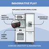 image:imageDelta Children Gourmet AllinOne Corner Play Kitchen  Toy Kitchen Playset with Safe amp Heatless Stove with Lights Oven Sink FridgeFreezer with Ice Maker and 20 Accessories NaturalWhiteNaturalWhite