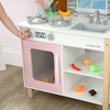 image:imageDelta Children Gourmet AllinOne Corner Play Kitchen  Toy Kitchen Playset with Safe amp Heatless Stove with Lights Oven Sink FridgeFreezer with Ice Maker and 20 Accessories NaturalWhitePink