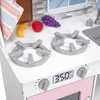 image:imageDelta Children Gourmet AllinOne Corner Play Kitchen  Toy Kitchen Playset with Safe amp Heatless Stove with Lights Oven Sink FridgeFreezer with Ice Maker and 20 Accessories NaturalWhitePink