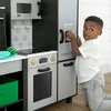 image:imageDelta Children Gourmet AllinOne Corner Play Kitchen  Toy Kitchen Playset with Safe amp Heatless Stove with Lights Oven Sink FridgeFreezer with Ice Maker and 20 Accessories NaturalWhiteGrey