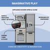image:imageDelta Children Gourmet AllinOne Corner Play Kitchen  Toy Kitchen Playset with Safe amp Heatless Stove with Lights Oven Sink FridgeFreezer with Ice Maker and 20 Accessories NaturalWhiteGrey
