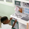 image:imageDelta Children Gourmet AllinOne Corner Play Kitchen  Toy Kitchen Playset with Safe amp Heatless Stove with Lights Oven Sink FridgeFreezer with Ice Maker and 20 Accessories NaturalWhiteGreen