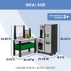 image:imageDelta Children Gourmet AllinOne Corner Play Kitchen  Toy Kitchen Playset with Safe amp Heatless Stove with Lights Oven Sink FridgeFreezer with Ice Maker and 20 Accessories NaturalWhiteGrey