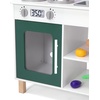 image:imageDelta Children Gourmet AllinOne Corner Play Kitchen  Toy Kitchen Playset with Safe amp Heatless Stove with Lights Oven Sink FridgeFreezer with Ice Maker and 20 Accessories NaturalWhiteGreen
