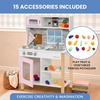 image:imageDelta Children Gourmet AllinOne Corner Play Kitchen  Toy Kitchen Playset with Safe amp Heatless Stove with Lights Oven Sink FridgeFreezer with Ice Maker and 20 Accessories NaturalWhitePink