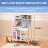 image:imageDelta Children Gourmet AllinOne Corner Play Kitchen  Toy Kitchen Playset with Safe amp Heatless Stove with Lights Oven Sink FridgeFreezer with Ice Maker and 20 Accessories NaturalWhitePink