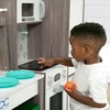 image:imageDelta Children Gourmet AllinOne Corner Play Kitchen  Toy Kitchen Playset with Safe amp Heatless Stove with Lights Oven Sink FridgeFreezer with Ice Maker and 20 Accessories NaturalWhiteNaturalWhite