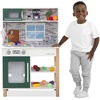 image:imageDelta Children Gourmet AllinOne Corner Play Kitchen  Toy Kitchen Playset with Safe amp Heatless Stove with Lights Oven Sink FridgeFreezer with Ice Maker and 20 Accessories NaturalWhiteGreen