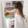 image:imageDelta Children Gourmet AllinOne Corner Play Kitchen  Toy Kitchen Playset with Safe amp Heatless Stove with Lights Oven Sink FridgeFreezer with Ice Maker and 20 Accessories NaturalWhitePink