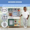 image:imageDelta Children Gourmet AllinOne Corner Play Kitchen  Toy Kitchen Playset with Safe amp Heatless Stove with Lights Oven Sink FridgeFreezer with Ice Maker and 20 Accessories NaturalWhiteGreen