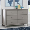 image:imageDelta Children Haven 6 Drawer Dresser with Interlocking Drawers  Greenguard Gold Certified WhiteGrey