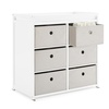 image:imageDelta Children Hayes Changing Table and Dresser for Bedroom with 6 Fabric Drawers Charcoal GreyFlaxBianca WhiteFlax Bins