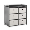 image:imageDelta Children Hayes Changing Table and Dresser for Bedroom with 6 Fabric Drawers Charcoal GreyFlaxCharcoal GreyFlax