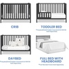 image:imageDelta Children Heartland 4in1 Convertible Crib  Greenguard Gold Certified Bianca WhiteBlack