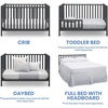 image:imageDelta Children Heartland 4in1 Convertible Crib  Greenguard Gold Certified Bianca WhiteCharcoal Grey
