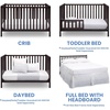 image:imageDelta Children Heartland 4in1 Convertible Crib  Greenguard Gold Certified Bianca WhiteDark Chocolate
