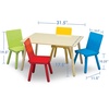 image:imageDelta Children Kids Table and Chair Set 4 Chairs Included GreyBlueNaturalPrimary Colors