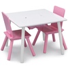 image:imageDelta Children Kids Table and Chair Set with Storage Basket  Toddler Activity Desk for Arts Crafts amp Play Snacks amp Learning  2 Chairs Included Sturdy Wood GREENGUARD Gold Certified Ages 36WhitePink