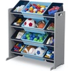 image:imageDelta Children Kids Toy Storage Organizer with 12 Plastic Bins  Greenguard Gold Certified NaturalPrimaryGreyBlue