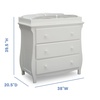 image:imageDelta Children Lancaster 3 Drawer Dresser with Changing Top and Interlocking Drawers  Greenguard Gold Certified Bianca WhiteBianca White