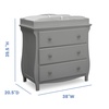 image:imageDelta Children Lancaster 3 Drawer Dresser with Changing Top and Interlocking Drawers  Greenguard Gold Certified Bianca WhiteGrey