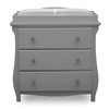 image:imageDelta Children Lancaster 3 Drawer Dresser with Changing Top and Interlocking Drawers  Greenguard Gold Certified Bianca WhiteGrey