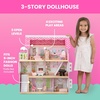 image:imageDelta Children Little Gem Dollhouse  3Story Dollhouse with 4 Rooms  Includes 16 Accessories  Fits 5inch Dolls  Pretend Play Dream Gift for Ages 3