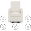 image:imageDelta Children Luna Nursery Swivel Glider  Greenguard Gold Certified and OekoTEX Standard 100 Fabric Dovetail GreyOatmeal