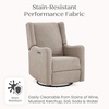image:imageDelta Children Mercer Electronic Power Recliner and Swivel Glider with USB Port in LiveSmart Performance Fabric  Water Repellent amp Stain Resistant PearlSand