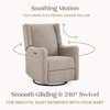 image:imageDelta Children Mercer Electronic Power Recliner and Swivel Glider with USB Port in LiveSmart Performance Fabric  Water Repellent amp Stain Resistant PearlSand