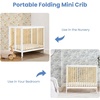image:imageDelta Children Mia Portable Folding Mini Crib with 15Inch Mattress  Greenguard Gold Certified Bianca WhiteNaturalBianca WhiteNatural