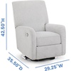 image:imageDelta Children Nest Nursery Swivel Recliner  Fabric is GREENGUARD Gold Certified and OekoTEX Standard 100  Upholstered in a Unique Chenille Yarn for Blanket Like Softness FogFog