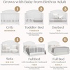 image:imageDelta Children Perry 6in1 Convertible Crib  Greenguard Gold Certified Moonstruck GreyBianca White