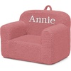 image:imageDelta Children Personalized Sherpa Cozee Chair  Customize with Name  Foam Kids Chair for Ages 18 Months and Up Hot PinkRose