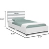 image:imageDelta Children Personalized Upholstered Twin Size Bed with Headboard Premium Wood Slat Support No Box Spring Needed Easy Assembly GreyWhite Stripe