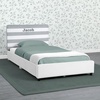 image:imageDelta Children Personalized Upholstered Twin Size Bed with Headboard Premium Wood Slat Support No Box Spring Needed Easy Assembly GreyWhite Stripe