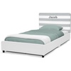 image:imageDelta Children Personalized Upholstered Twin Size Bed with Headboard Premium Wood Slat Support No Box Spring Needed Easy Assembly GreyWhite Stripe