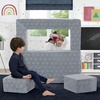 image:imageDelta Children Serta Perfect Sleeper Convertible Sofa amp Play Set for Kids and Toddlers Modular Foam Couch and Flip Out Lounger with 2 Ottomans GreyGrey
