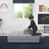 image:imageDelta Children Serta Perfect Sleeper Convertible Sofa amp Play Set for Kids and Toddlers Modular Foam Couch and Flip Out Lounger with 2 Ottomans GreyGrey