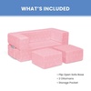 image:imageDelta Children Serta Perfect Sleeper Convertible Sofa amp Play Set for Kids and Toddlers Modular Foam Couch and Flip Out Lounger with 2 Ottomans GreyPink