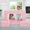 image:imageDelta Children Serta Perfect Sleeper Convertible Sofa amp Play Set for Kids and Toddlers Modular Foam Couch and Flip Out Lounger with 2 Ottomans GreyPink