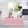 image:imageDelta Children Serta Perfect Sleeper Convertible Sofa amp Play Set for Kids and Toddlers Modular Foam Couch and Flip Out Lounger with 2 Ottomans GreyPink