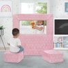 image:imageDelta Children Serta Perfect Sleeper Convertible Sofa amp Play Set for Kids and Toddlers Modular Foam Couch and Flip Out Lounger with 2 Ottomans GreyPink