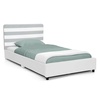 image:imageDelta Children Upholstered Twin Size Bed with Headboard Premium Wood Slat Support No Box Spring Needed Easy Assembly GreyWhite StripeGreyWhite Stripe