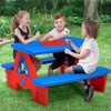 image:imageDisney Mickey Mouse 4 Seat Activity Picnic Table with Umbrella and Lego Compatible Tabletop by Delta Children